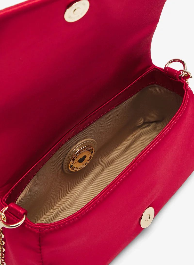 Love Moschino Holiday Bow Satin Satchel
